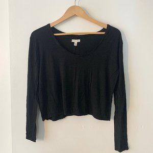 Silence + Noise Black Crop Top Size M